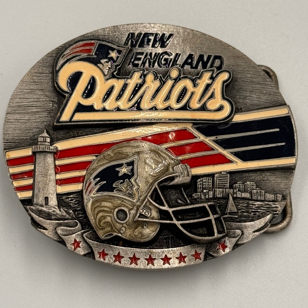 Vintage Siskiyou New England Patriots Pewter Belt Buckle Limited Edition 1993